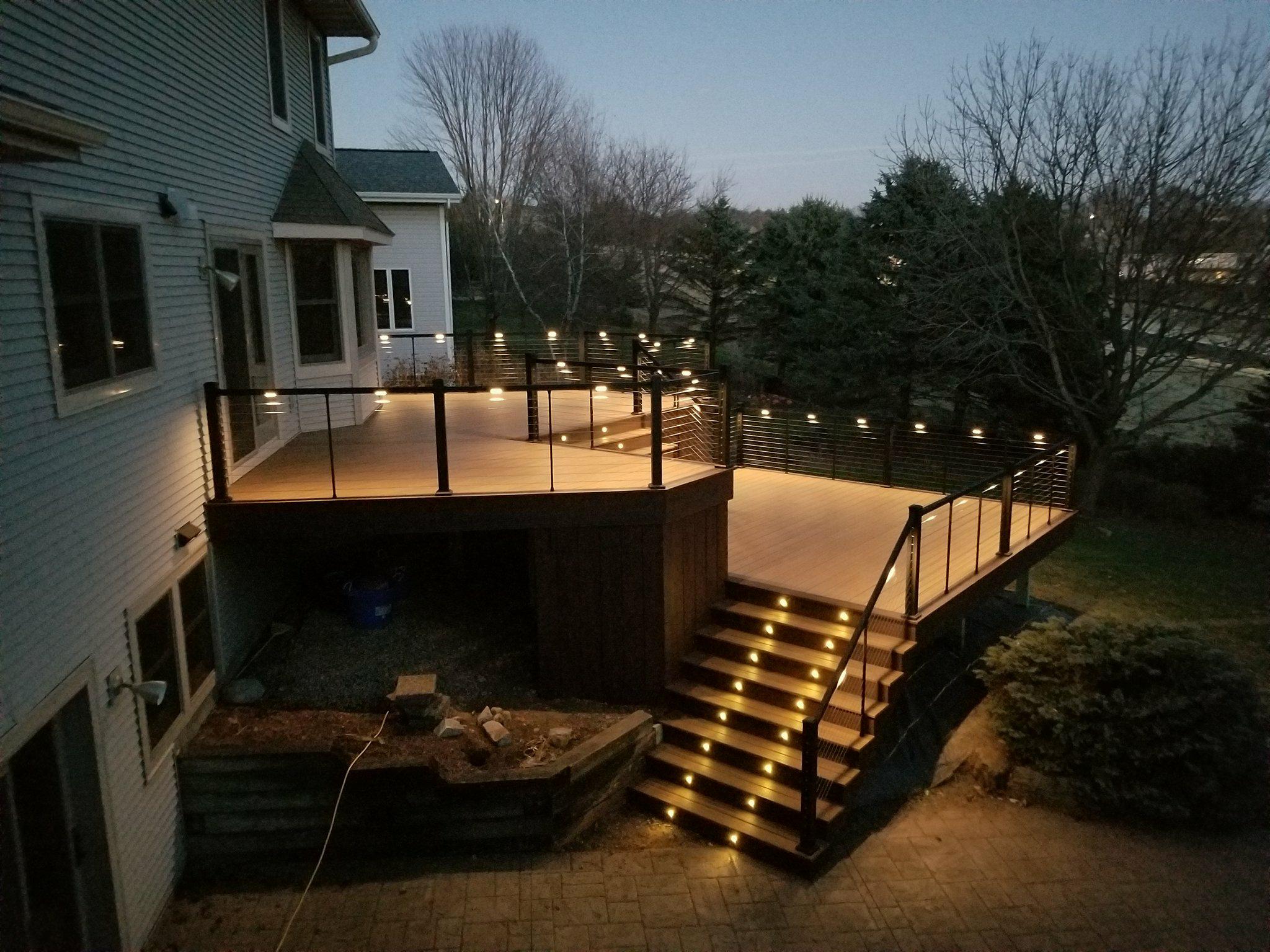 deck lighting on a deck in cottage grove, wi