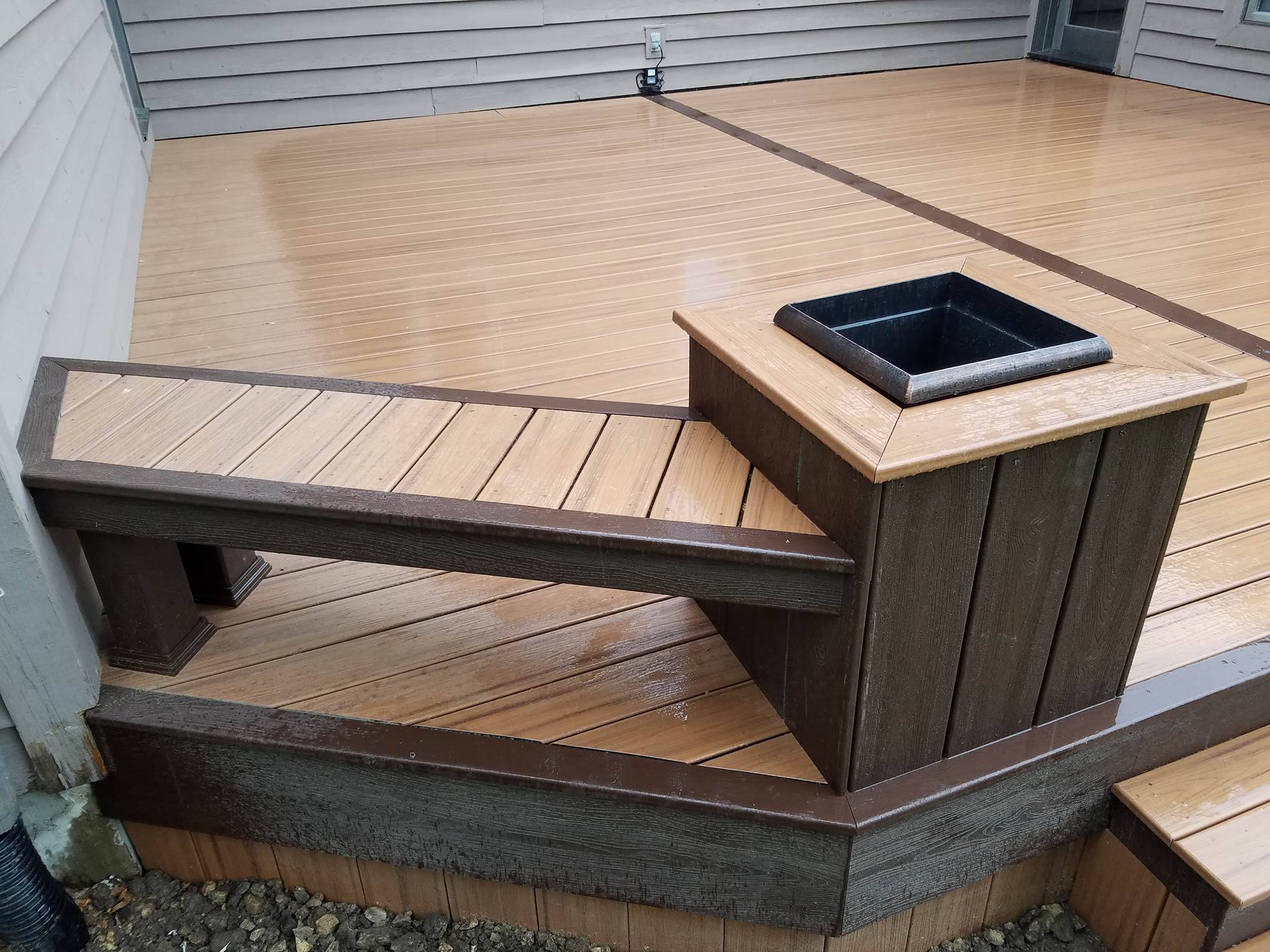 composite deck planters on deck in cottage grove, wi